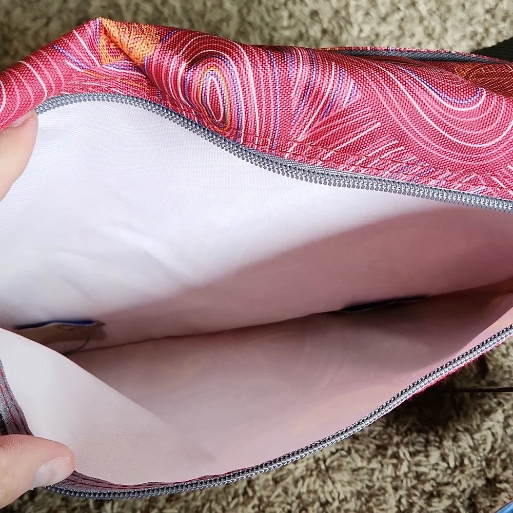 J World New York Terry Messenger Bag Pink Paisley